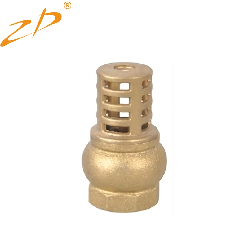 Thread Vertical Female Foot Brass Ball Water Check Valve with Spring to Prevent Back Flow 1/2inch