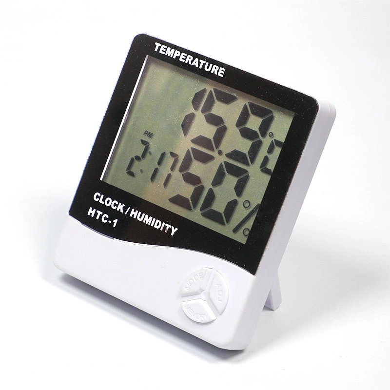 3 in 1 LCD Digital Indoor Outdoor Multi Thermometer Hygrometer Humidity Meter Clock HTC-2