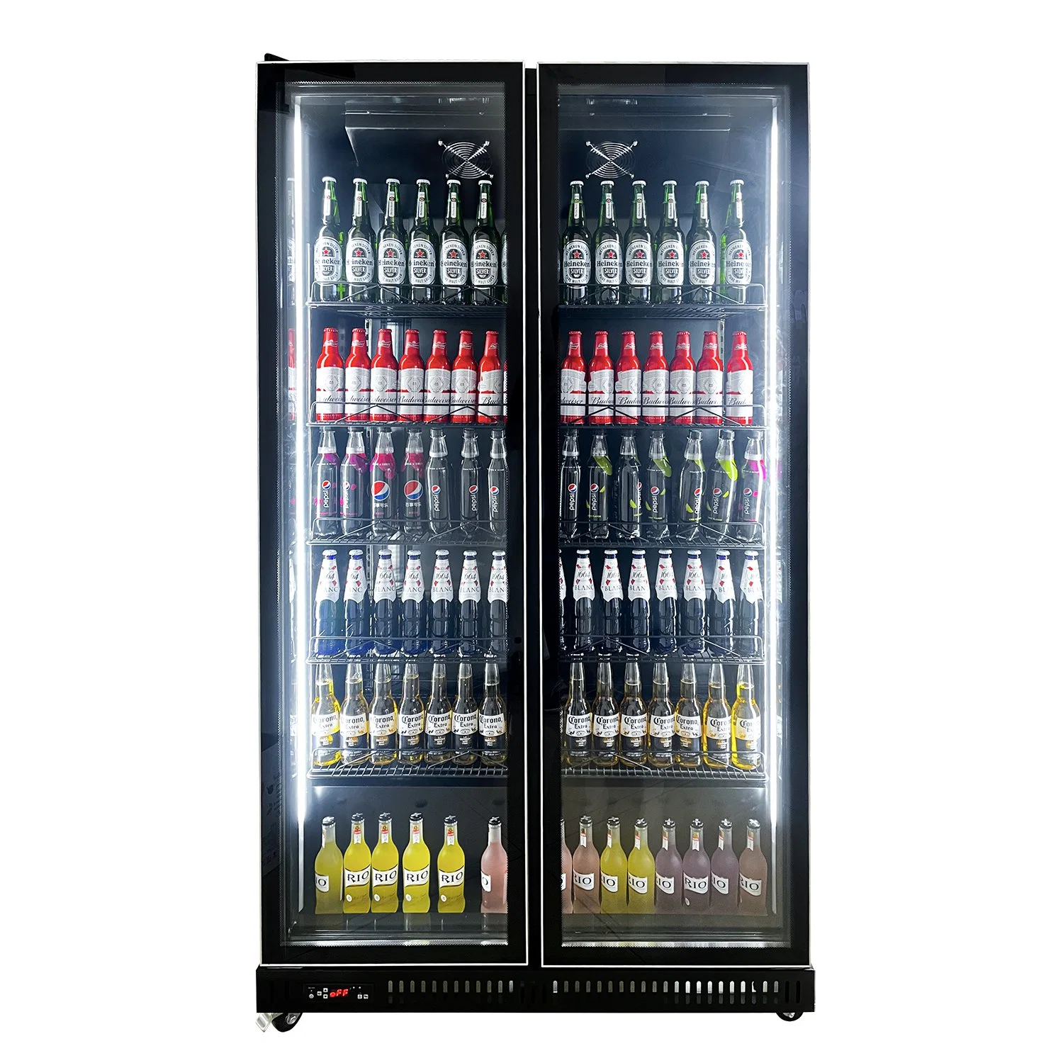 LC-1680j Gabinete de vino Showcase 3 puertas de vidrio para Bar Comercial Enfriador de bebidas con pantalla vertical