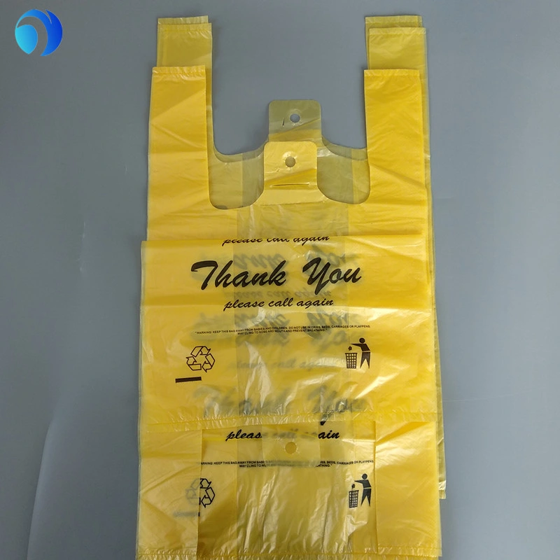 Custom Printing HDPE Corn Starch PLA Pbat T-Shirt Plastic Shopping Vest Carrier Bag