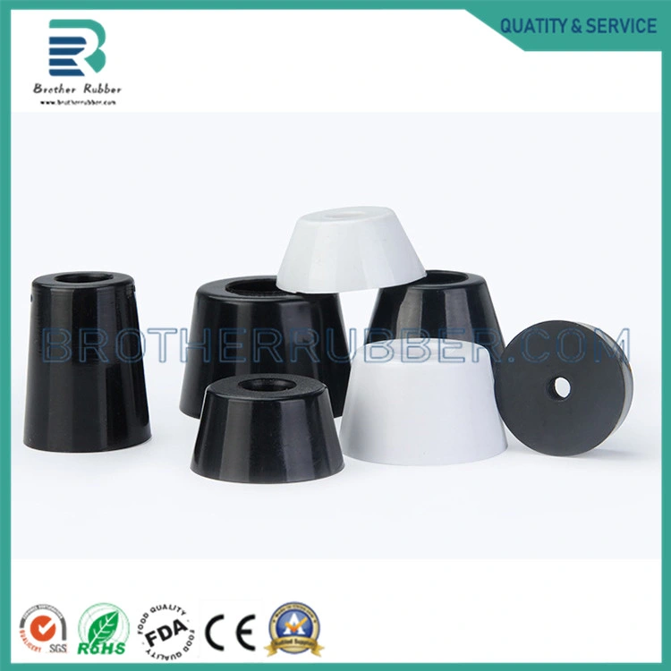 Customized Round Cone Shape Molded Rubber Feet with Steel Washer Built-in