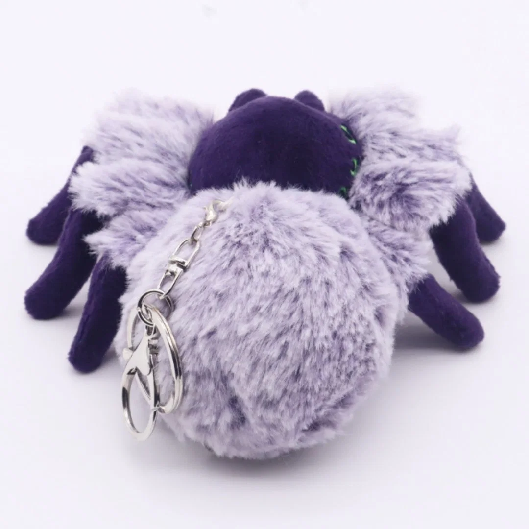 Comercio al por mayor de la felpa felpa Clip de peluche ojos compuestos Spider de 10,5cm morado (L) Llavero Llavero juguetes araña