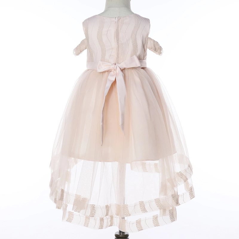 off Shoulder Children Clothes Girls Bridesmaid Dresses Kids Flower Girl Dresses with Big Bow