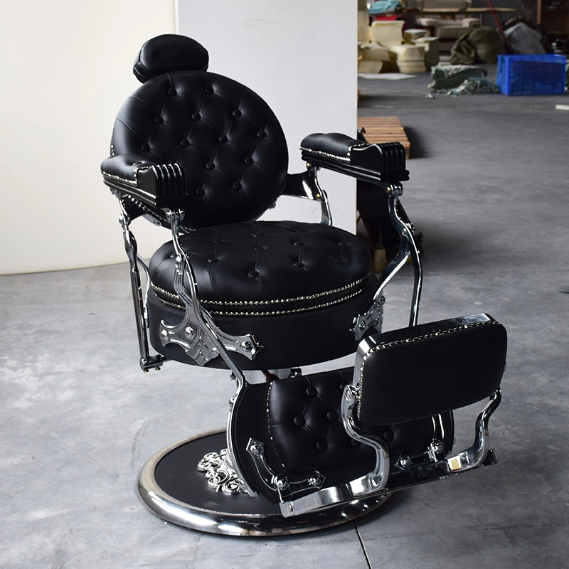 2023 Black Vintage Style Hair Styling Chair Salon Lounge Chair