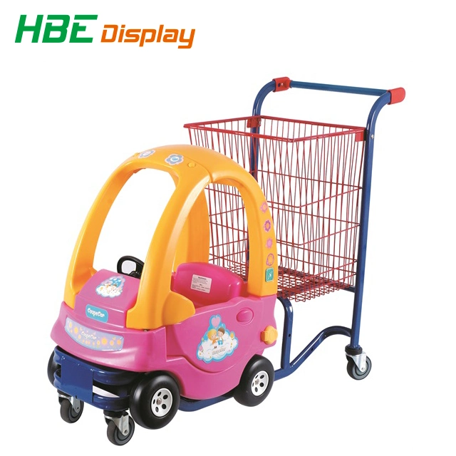 Supermarket Kids Shopping Cart with Plastic Toy Car