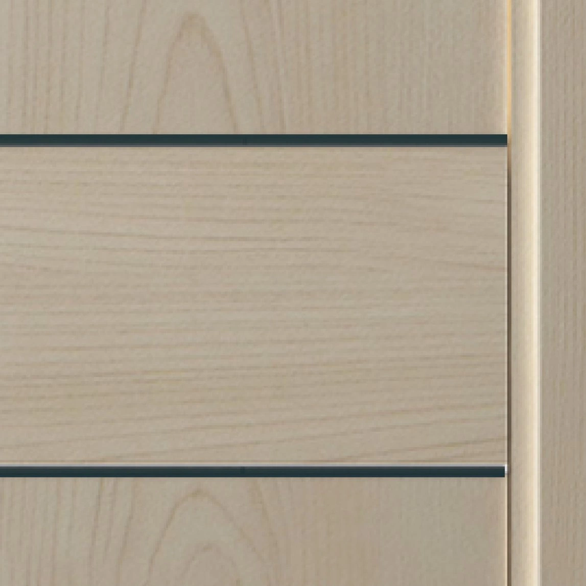 Fashion Series Wood Grain CPL Interior MDF Plain Modern Single Bedroom Door with Wooden Plywood Panel Simple Design