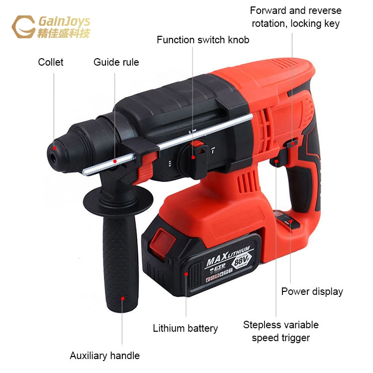 Wholesale/Supplier Factory Price 21V Cordless Power Tools 26mm Lithium Electric Hammer Drill
