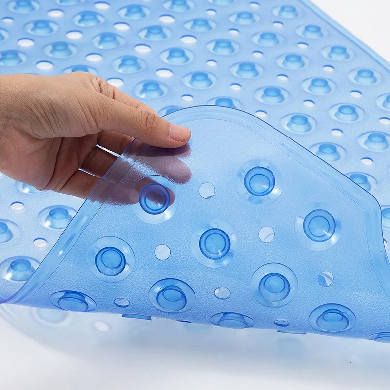 Bathtub Bath Mat PVC Large Bathtub Safety Shower Non-Slip Bathroom Mats with Suction Cups Pebbles Bath Floor Mat