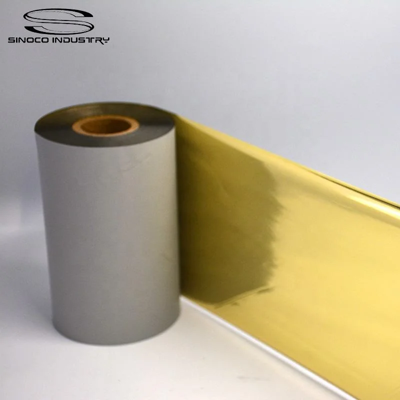 Shiny Luxury Metallic Gold Foil Resin Thermal Transfer Ribbon for Satin Nylon