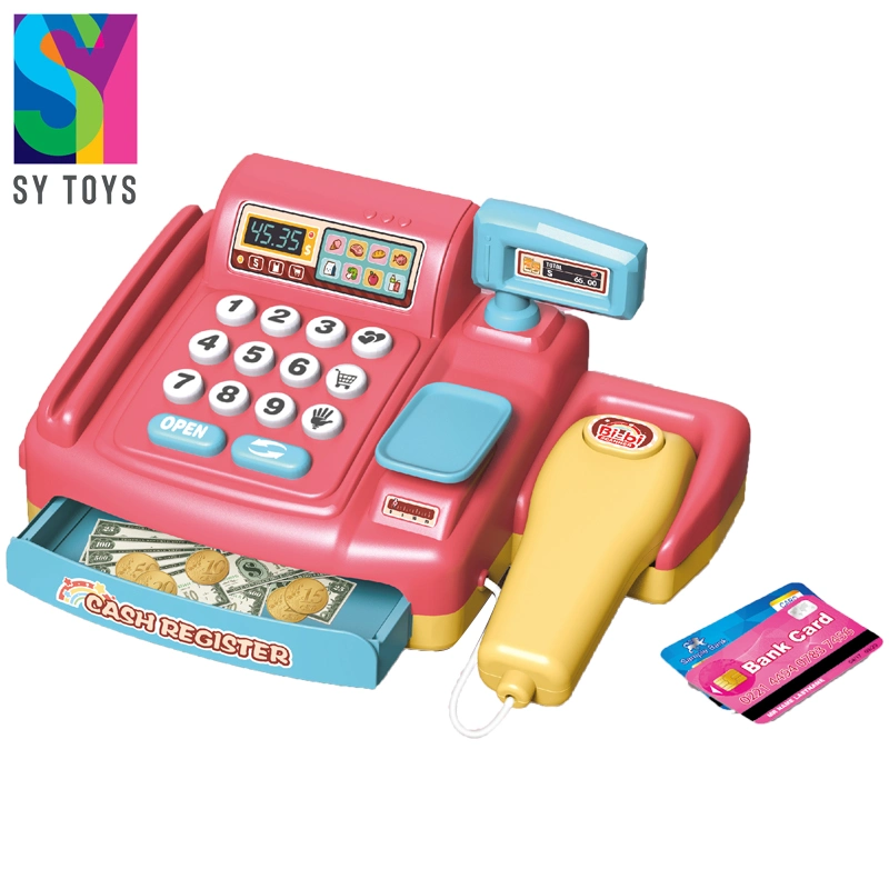 Sy Kids Promotional Gift Plastic Educational Wholesale/Supplier Simulation Pretend Play Supermarket Cash Register Toys for Girls