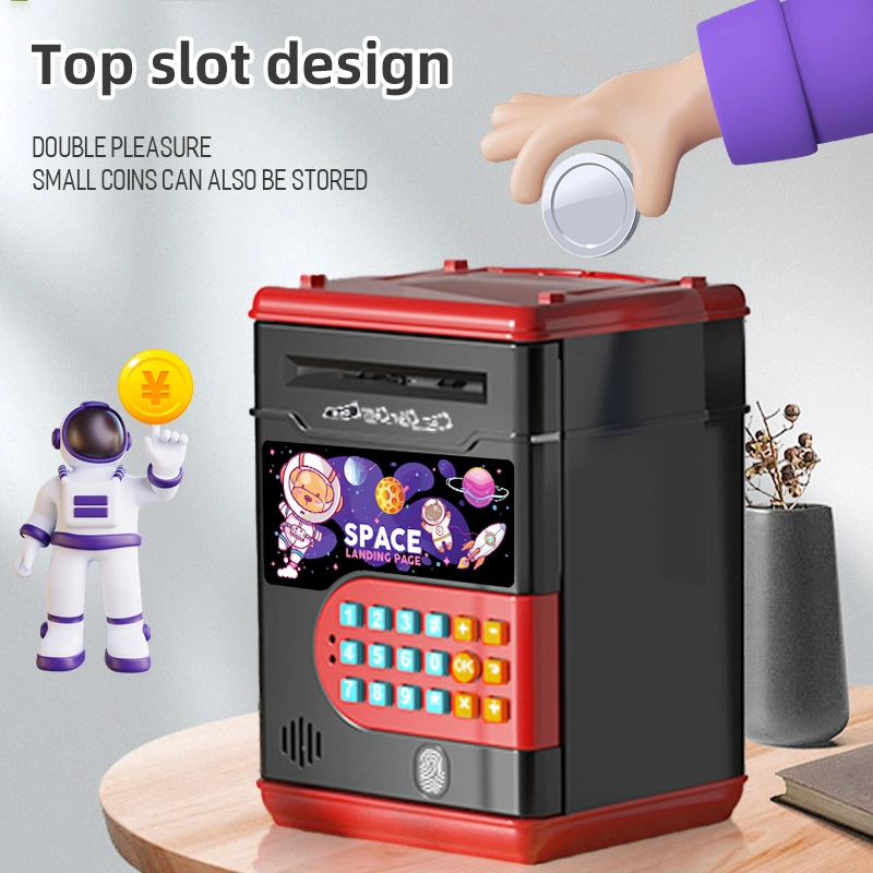 Kid Multifunctional Electronic ATM Machine Educational Fingerprint Password Unlocking Piggy Bank Toy Coin Paper Money Saving Box