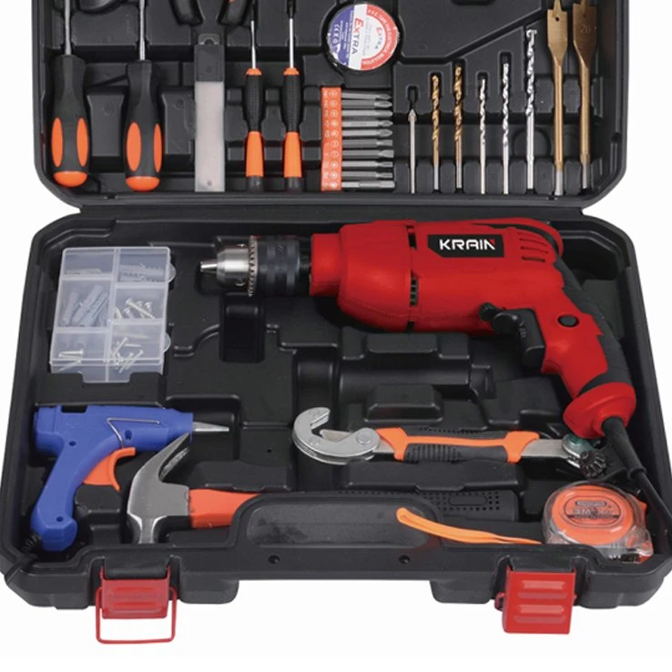 500W Impact Drill Set Tool Box Set Hand Drilling Machine Electric Power Tool Krain Impact Drill Set Box Tool