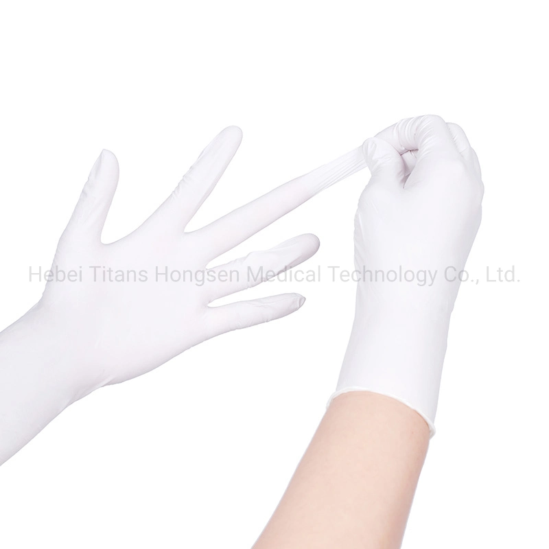 Titanfine Disposable Rubber Powder Free Dental White Nitrile Hand Gloves