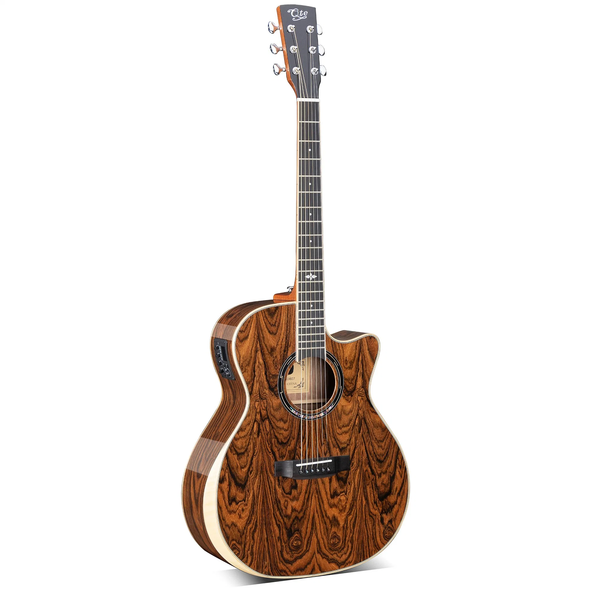 Factory Guitar 41 Inch Quited Butterfly Wood Acoustic Guitar Guitarra