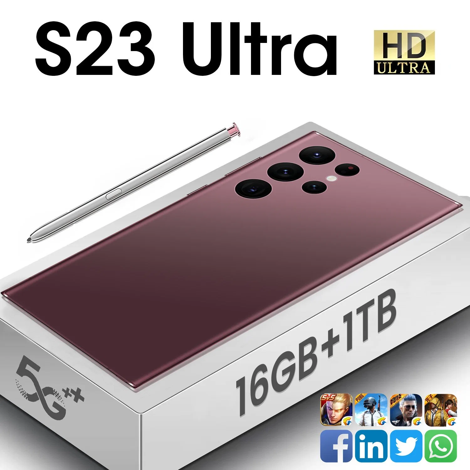 Viqee Mobile Außenhandel Heißer Verkauf Neues Smart-Handy-Modell S23 Ultra 16GB+1 TB Android-Handy, sofort lieferbar.