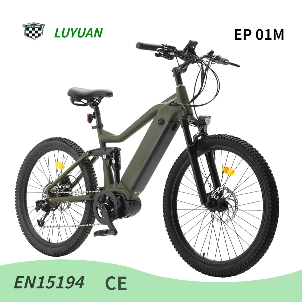 قوة 1000 واط الصين تعليق كامل رخيص E الدراجة الترابية دراجة هوائية كهربائية ذات إطار سميّن بالجبال