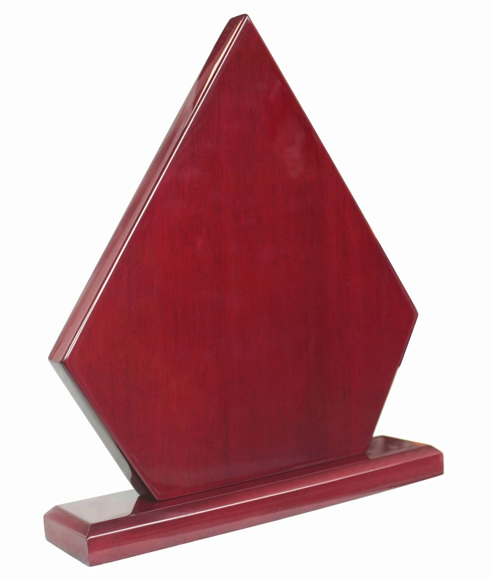 Africa Style Rosewood Piano Finish Pentagon Standing Award Plaque with Base