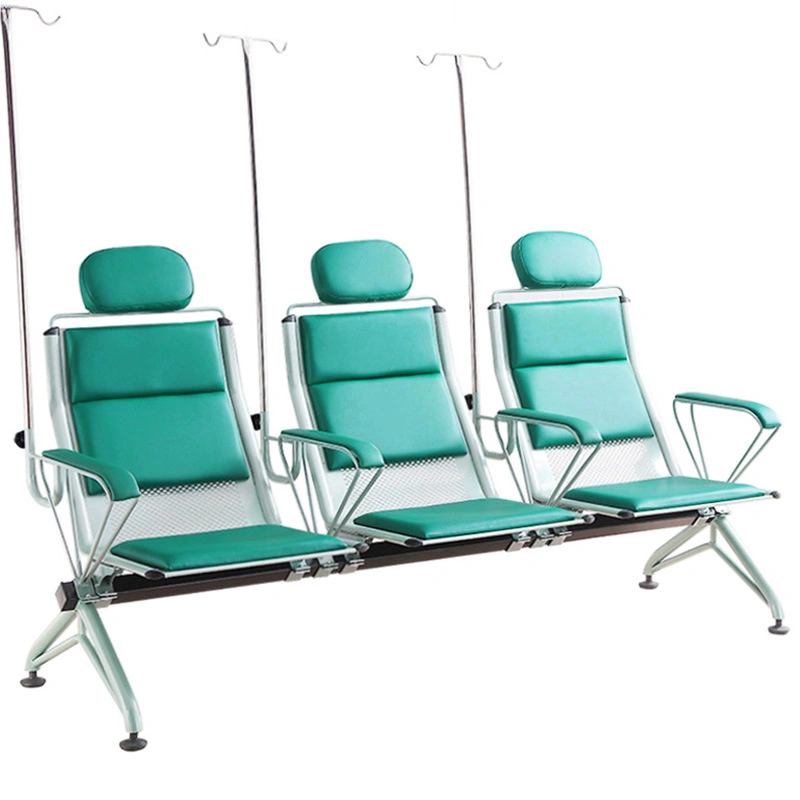 Vente en gros cuir acier 3 Seater Medical Railway Station Visiteur en attente Chaise d'aéroport de l'hôpital Room Bench