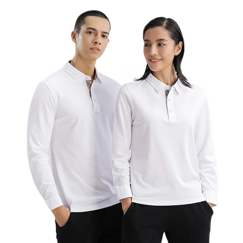 Wholesale Custom Embroidery Print Design Logo Pure Cotton Men&prime; S Polo T Shirt Long Sleeve Black Red Unisex Shirts
