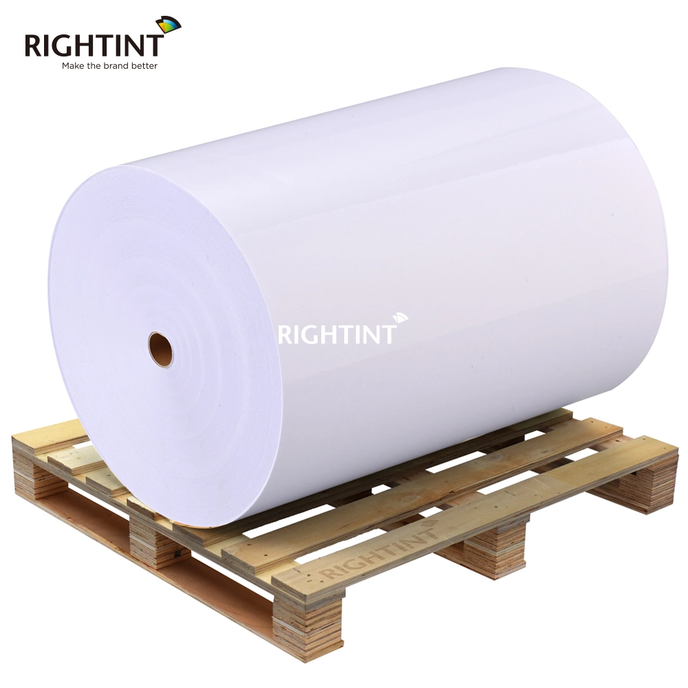 50mic clear sticker paper Rightint economic jumbo roll blank label