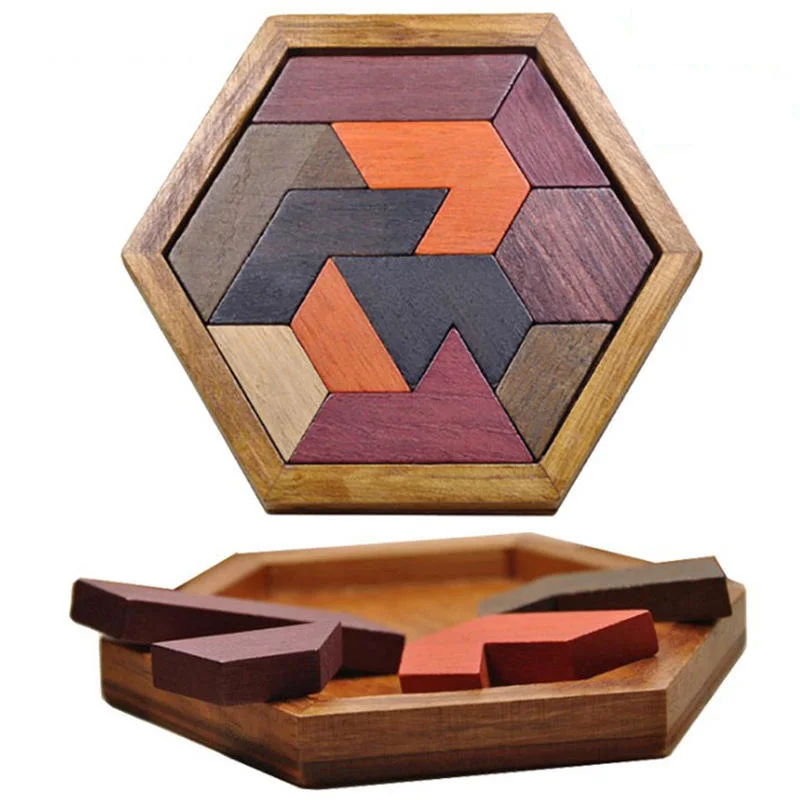 Wooden Puzzles Toys Jigsaw Board Geometric Shape Child Educational Toy