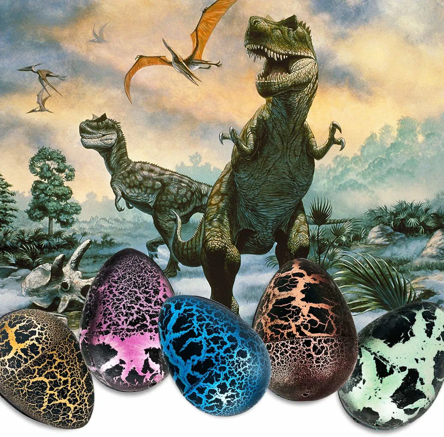 24PCS Dinosaur Eggs Dino Egg Toys Grow in Water Hatch Egg Crack Science Kits Novelty Toys