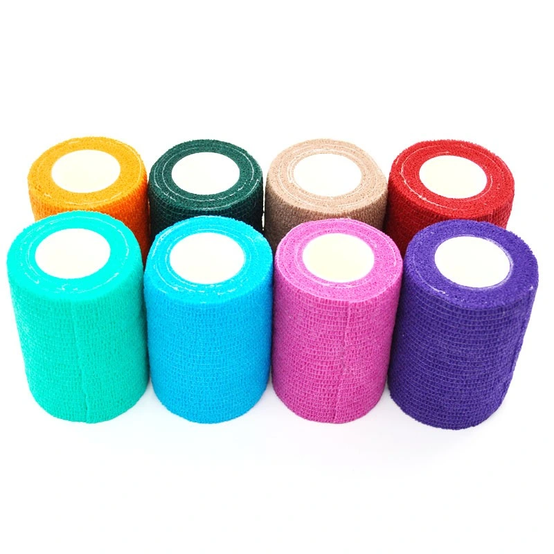 Medical Supply Non Woven Cotton PBT Gauze Easy Tear Self Adhesive Vet Wrap Adhesive Elastic Cohesive Bandage with ISO13485