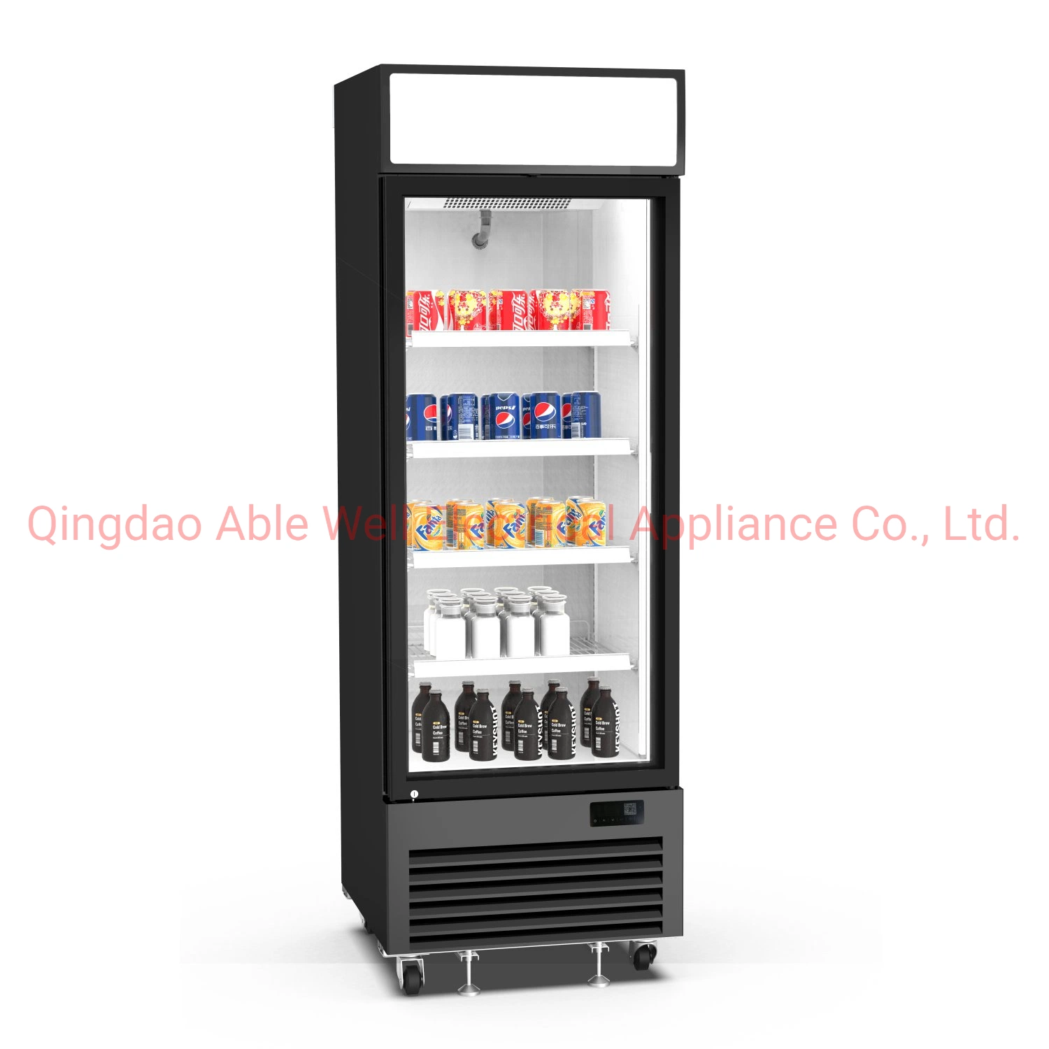 Commercial Glass Door Fridge Showcase Countertop Display Cooler Cola Refrigerator for Cold Drink