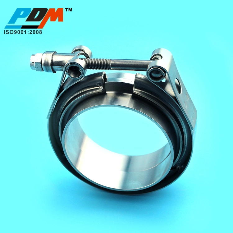 5.0" Turbo V Band Clamp with Interlock Ring Flanges