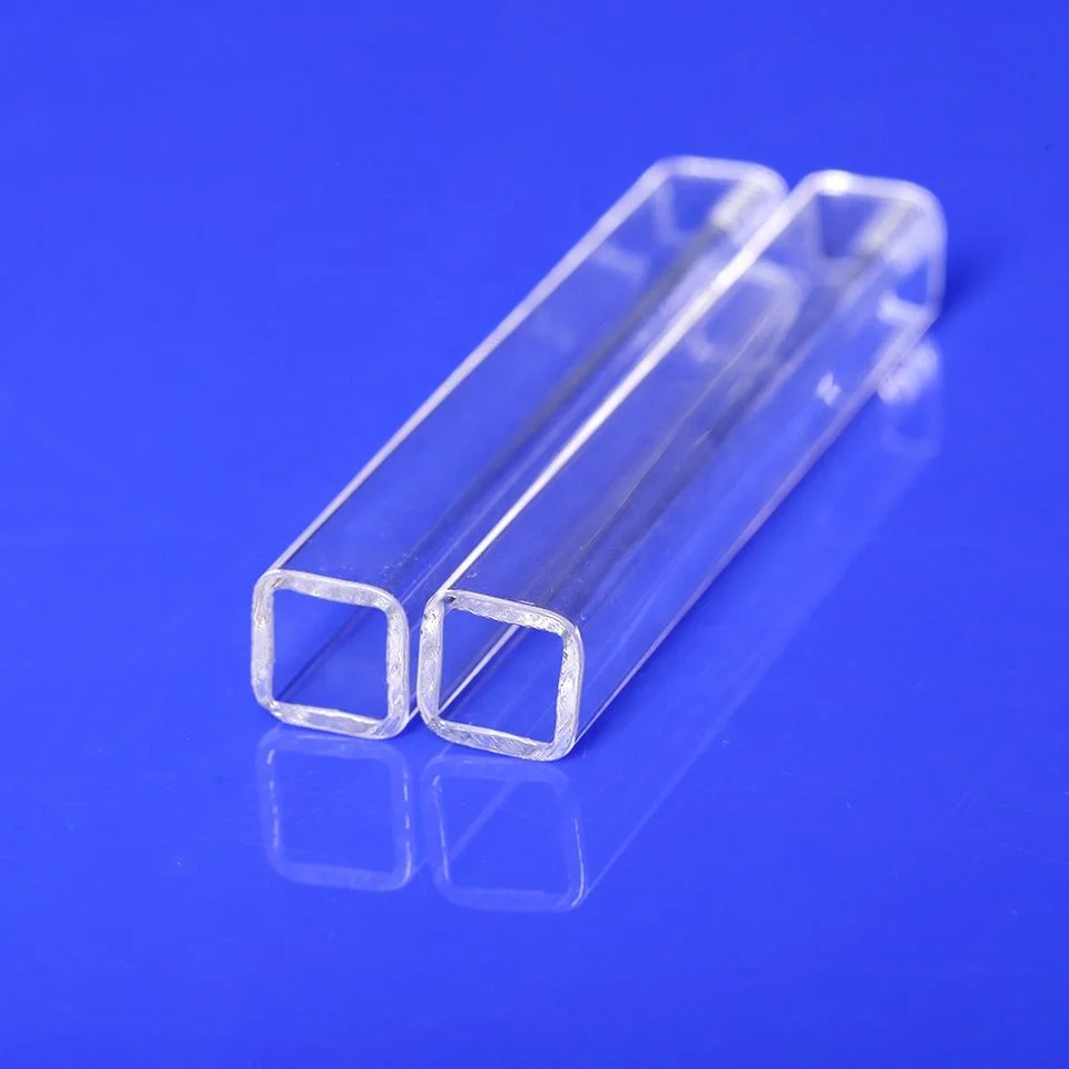 Customized Clear Fused Silica Square Rectangular Semiconductor Quartz Glass Tubes for Sale