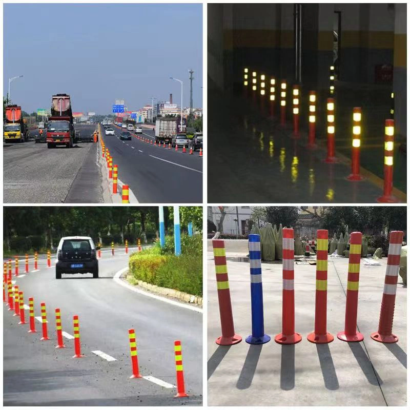 Proteção de aviso flexível em PU Laranja Amarelo de alta visibilidade trânsito refletor Coluna de estrada