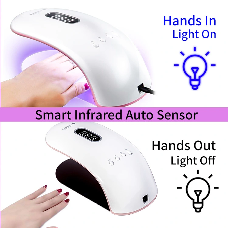 36W Gelhärtmaschine Polish Nail Dryer Sun Light Better LED-UV-Lampe 4timer Auto Sensor Nagelleuchte