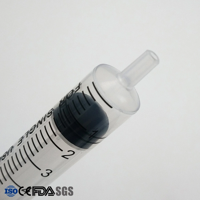 Three or Two Part Disposable Medical Plastic Syringe with Needle