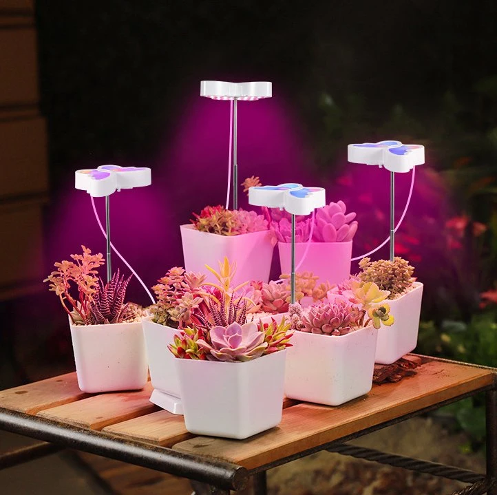 2 Pack Butterfly Shape Plant Growing Lighting with Telescopic Pole 3 Timing Setting LED Plant Lamp Indoor Veg Growth Light