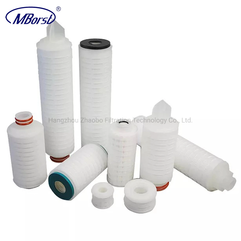 Cartucho de filtro de substituição industrial RO com pregas de membrana PP/polipropileno/PVDF/nylon para Sistema de tratamento de água Osmose inversa/fábrica/equipamento