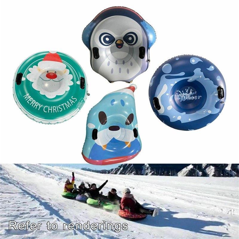 Auf Lager 47 Zoll Snow Tube Aufblasbare Schlitten &amp; Weihnachten Schnee Rohre Santa Claus Print Heavy Duty Harten Boden Schnee Rohr