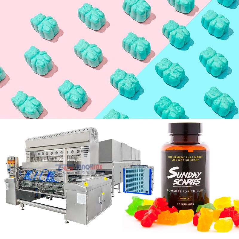 Sistema automático Servo suave Jelly máquina de procesamiento de dulces Confección de Alimentos De la maquinaria China de fabricación de la vela de la gami de la gelatina