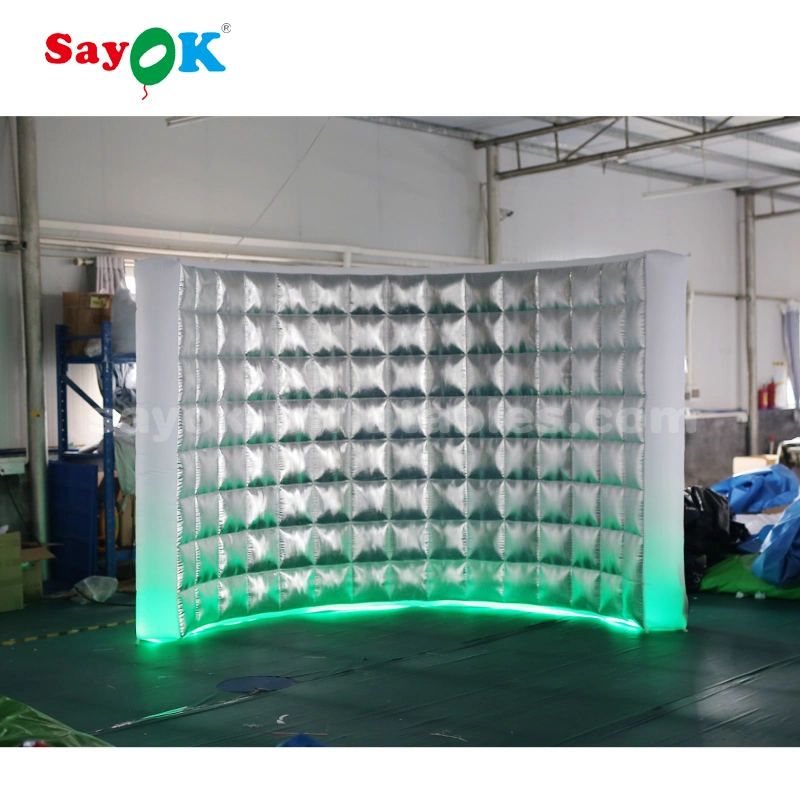 Portable Silver LED Inflatable Photo Booth Wall for Sale