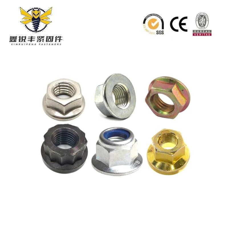 Premium Customized Galvanized Carbon Steel Round Self Locking Platedhex Flange Nut M3-M50