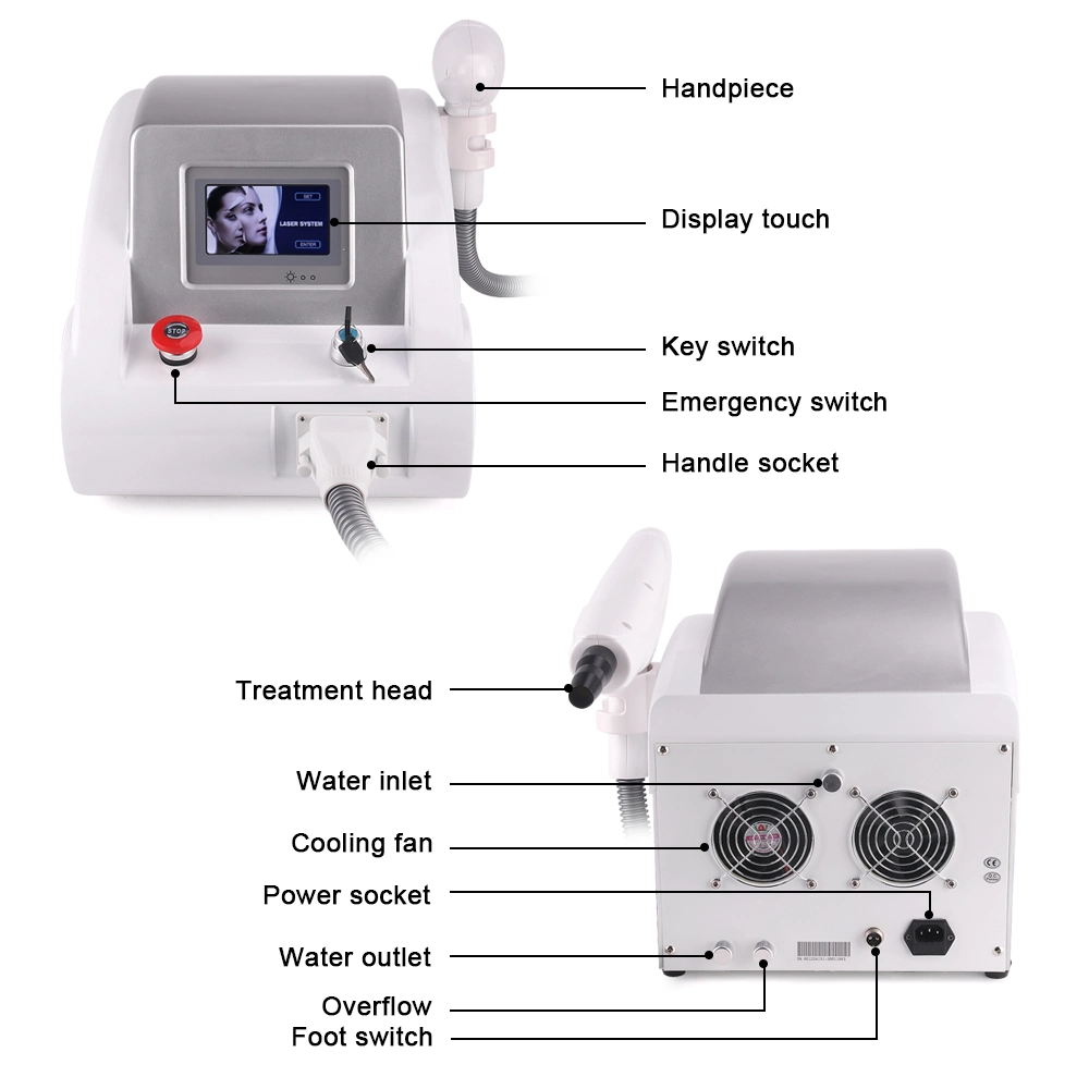 Q Switch ND YAG Laser Tattoo Entfernung Beauty Maschine Pigmente Ausbau 1064nm 532nm 1320nm