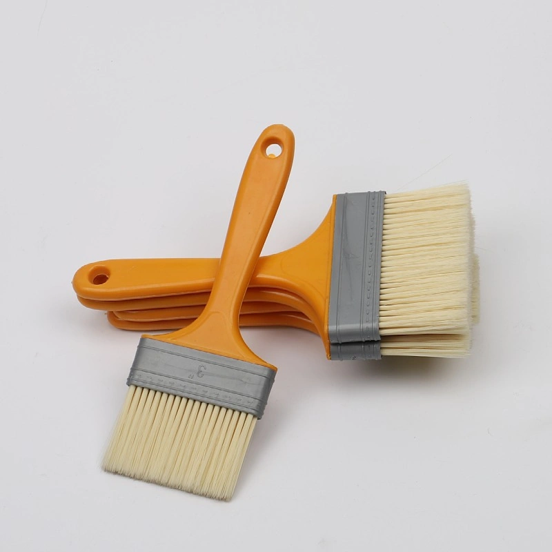 Plastic Handle Flat Stain Paint Brush with Plastic Hair