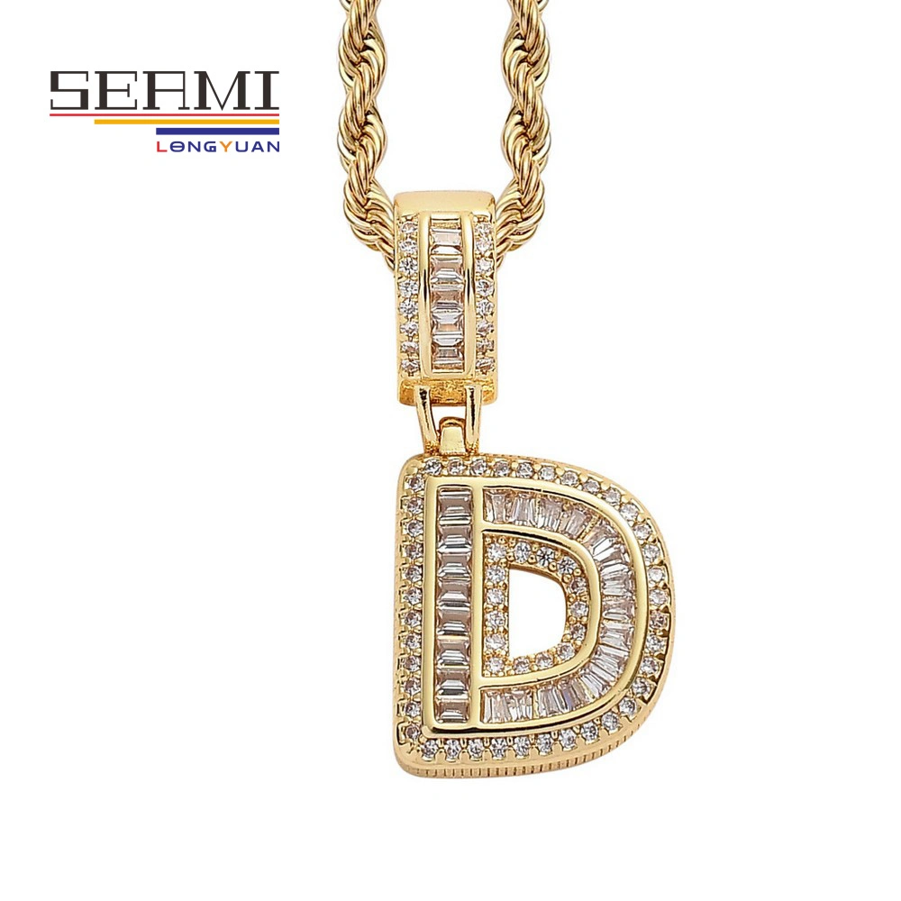 Crystal Sugar Square Zirconium Letter Hipster Hip-Hop Pendant