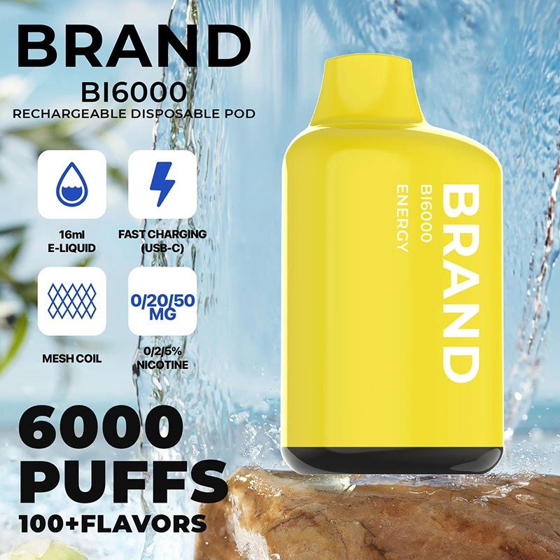 Hidi OEM ODM Private Brand White Label wiederaufladbare 12 Geschmacksrichtungen 6000 Puff Vape	E Zigarettenzerstäuber