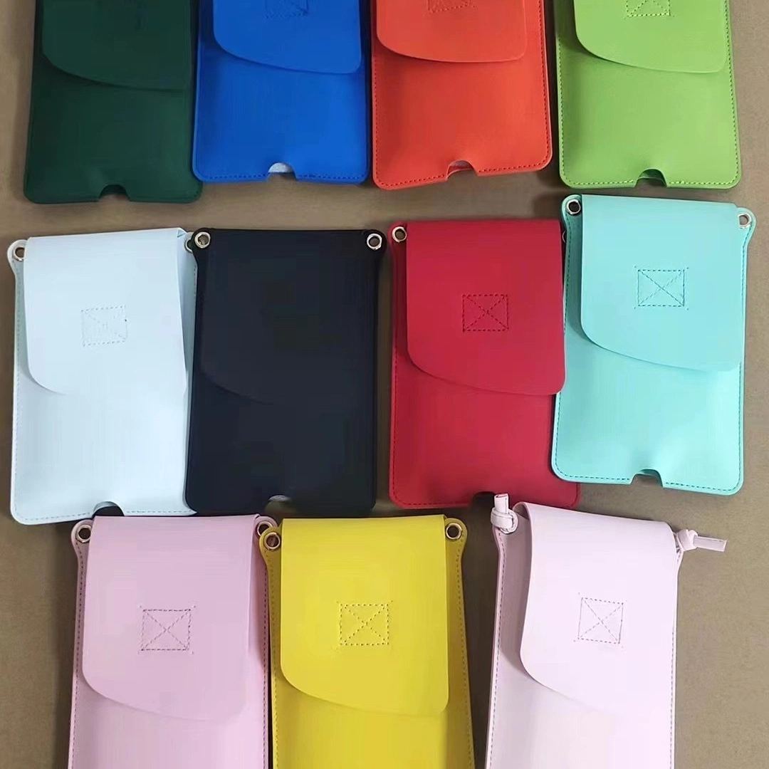 Leder-Handytasche, Smartphone-Tasche mit Nackentasche und Kartensteckplatz aus Leder-Handytasche