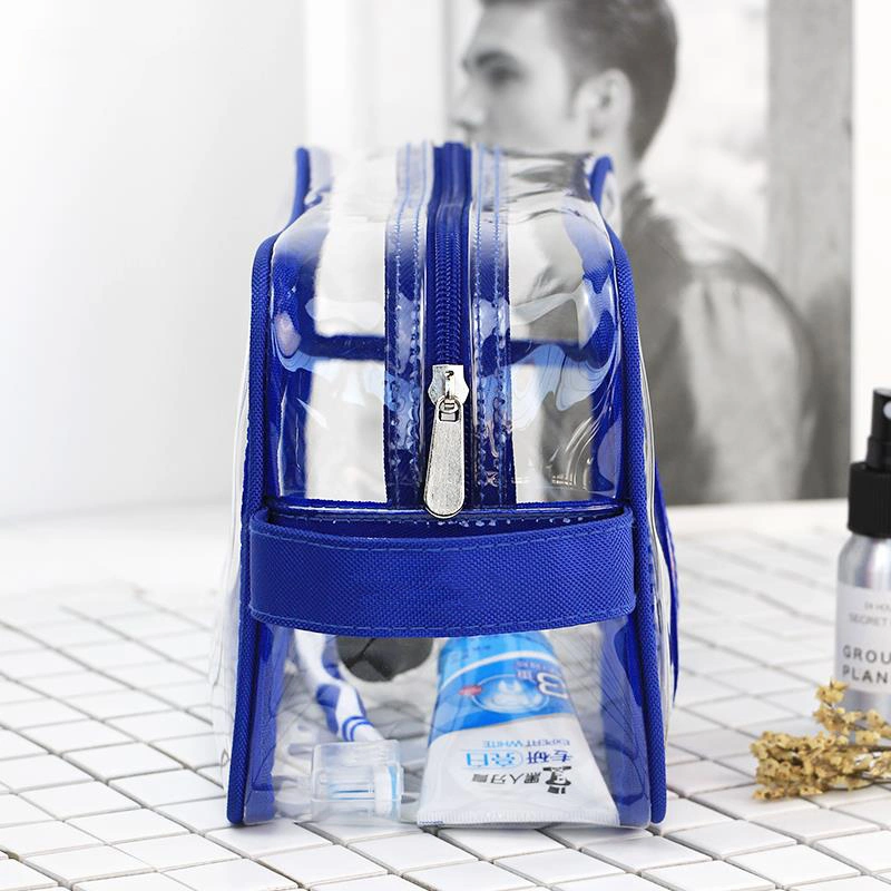 Travel Waterproof Transparent Cosmetic Bag Portable Ladies Washbag Make up Organizer Clear PVC Woman Large Toilet Bag