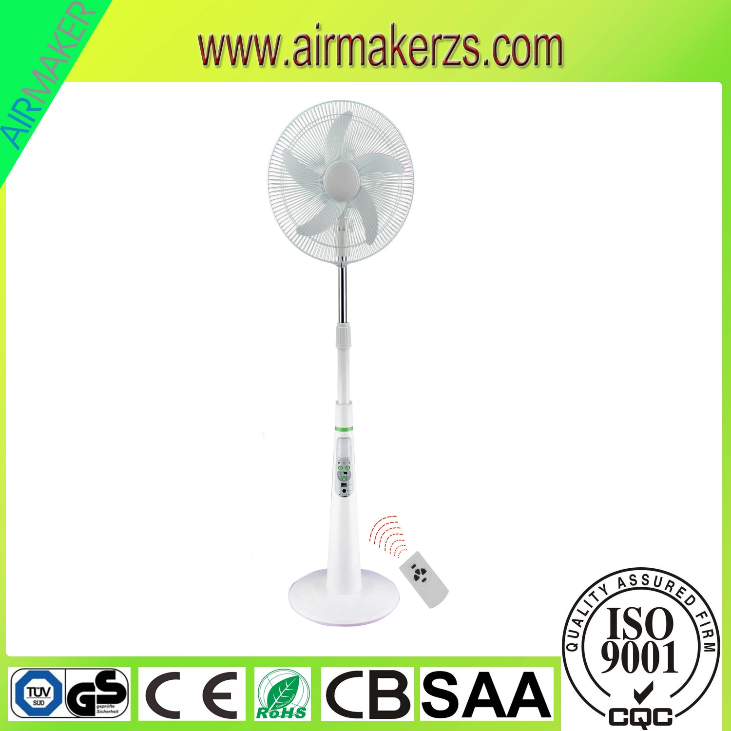 16" AC/DC Rechargeable Emergency Stand Fan with Remote Controller