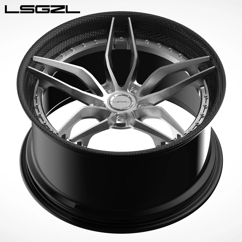 Rueda de fibra de carbono completa de 2 piezas personalizada 5X120 6X139.7 para Coche Luxuryu