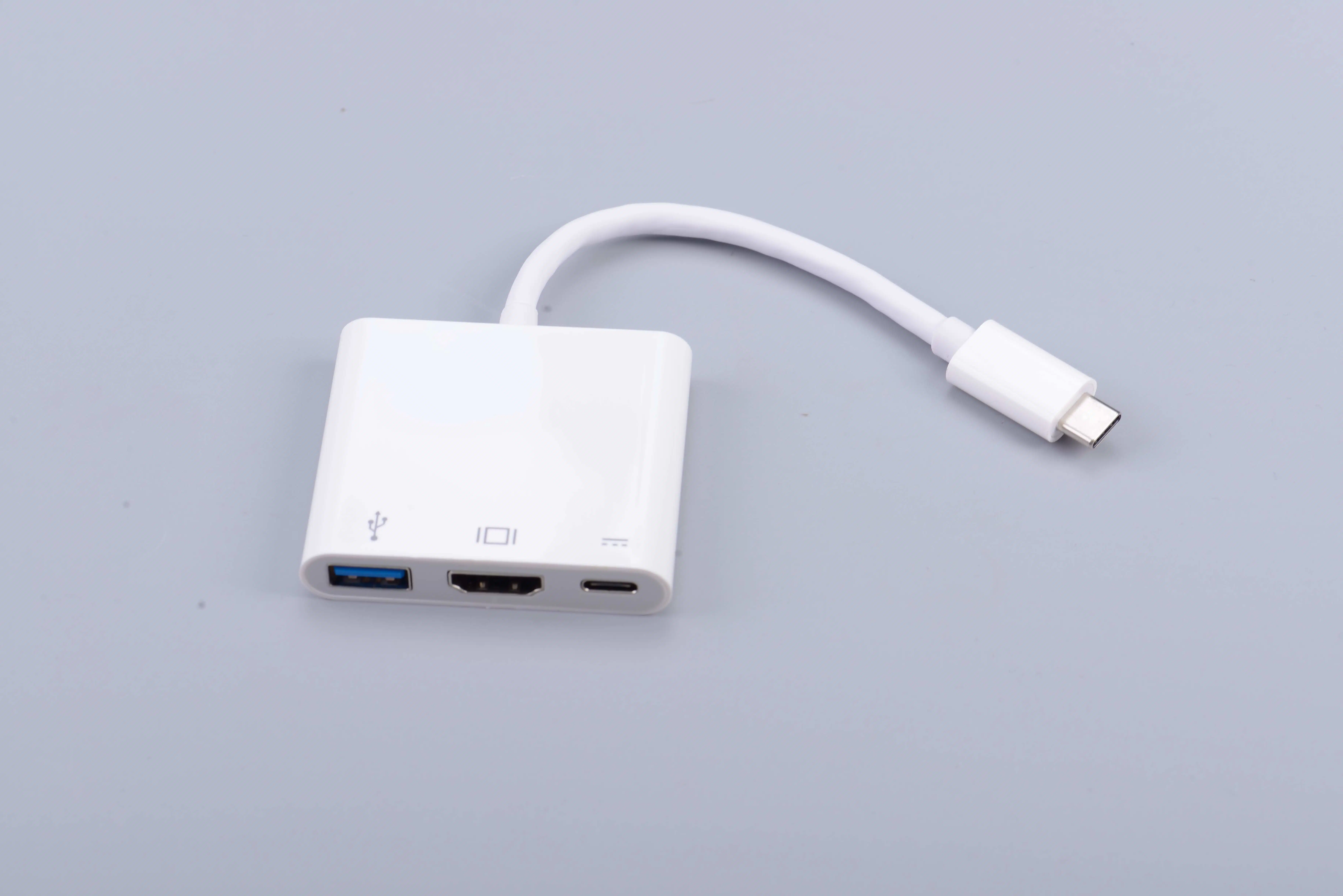 3 en 1 USB tipo C Multi-Adapter cubo con USB 3.0, HDMI 4K para el MacBook Pro