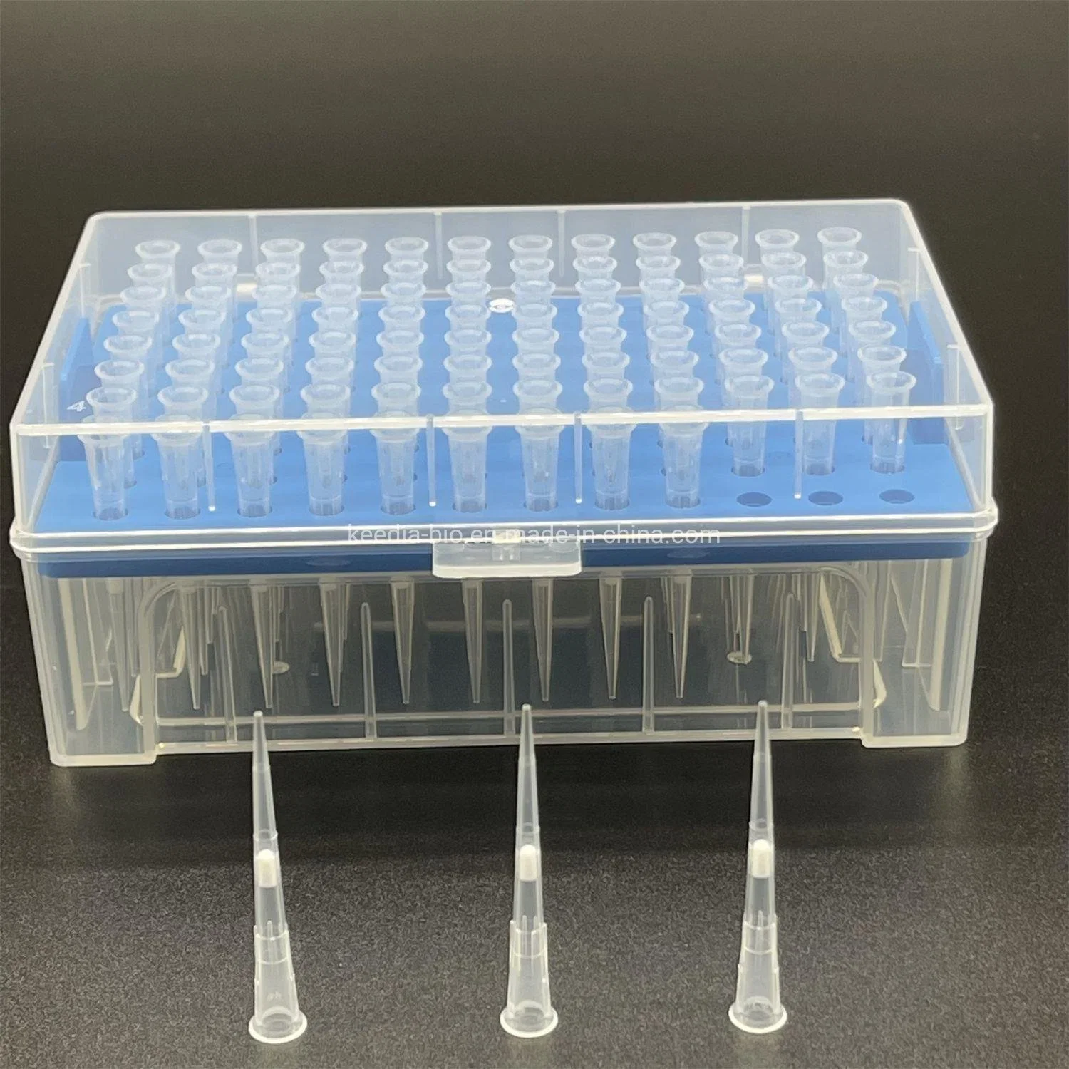 China Lab Disposable Plastic Filtered 10UL Sterilized Micro Pipette Tips Rack Box