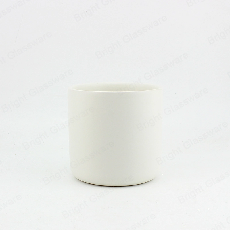 Luxury 350ml Ceramic Container White Marble Candle Holder Jar